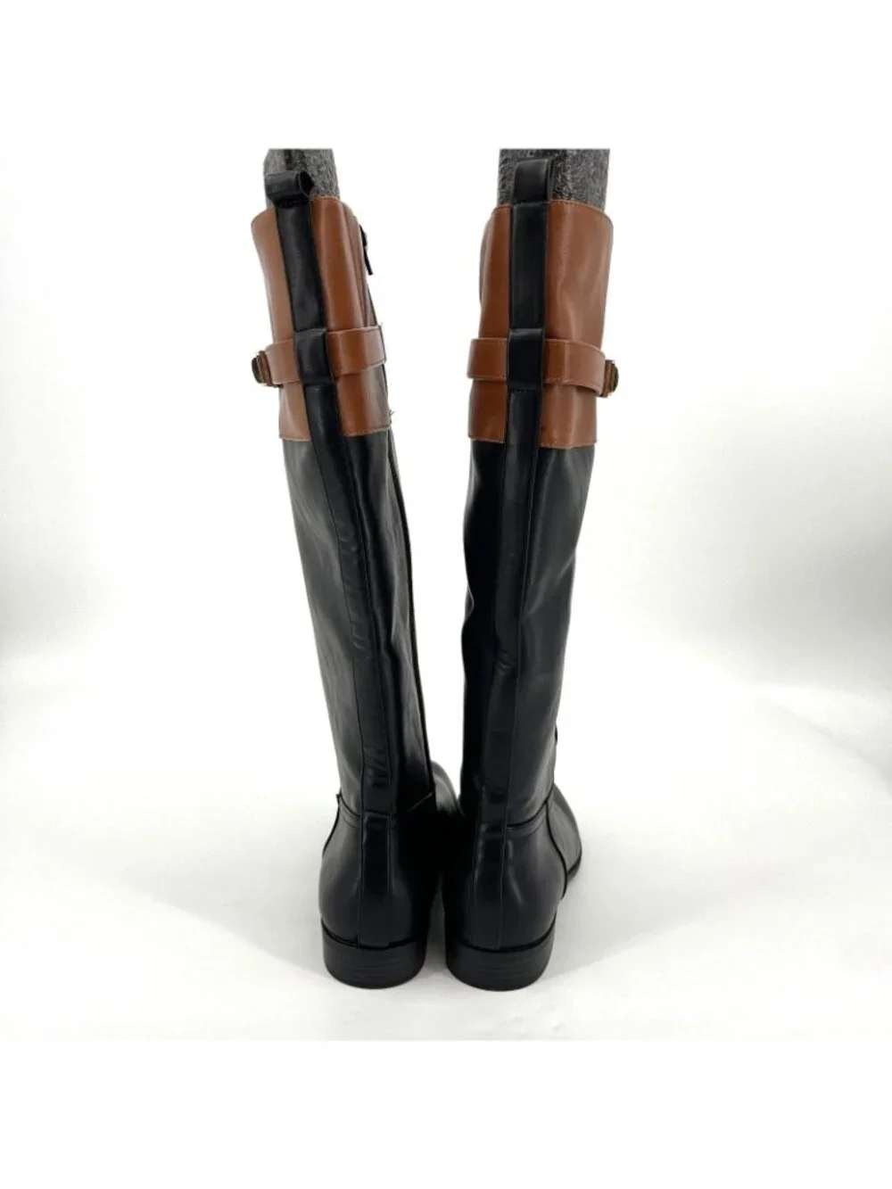 Giani Bernini Taharahh Riding Boots Black Brown 10M Faux Leather Memory Foam
